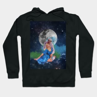 Here Comes The Moon - Surreal/Collage Art Hoodie